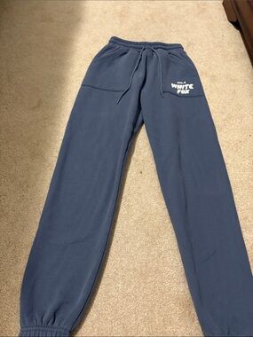 White Blue Sweatpants with Logo